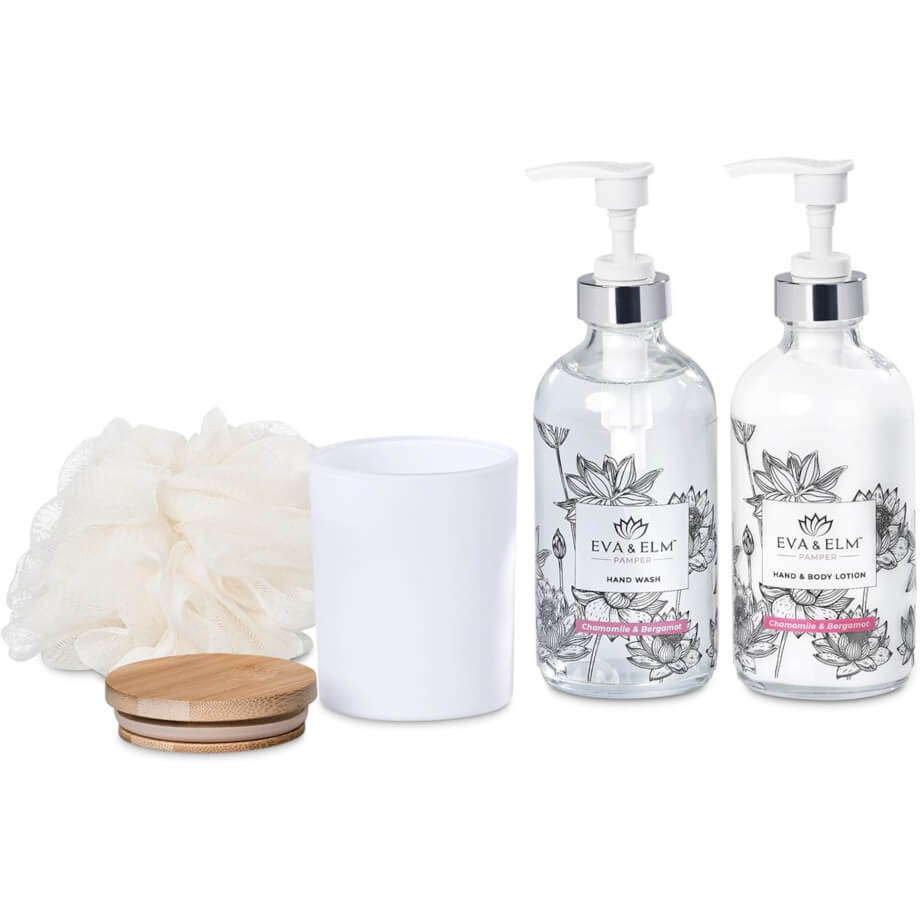 Eva & Elm Luxury Bliss Bath & Body Gift Set Solid White Display